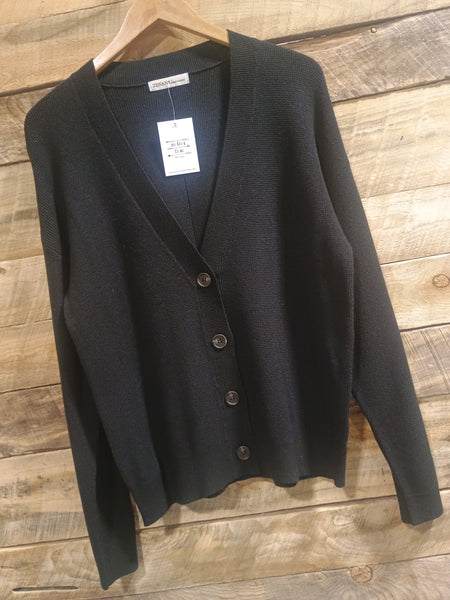 The Way There Button Up Black Sweater
