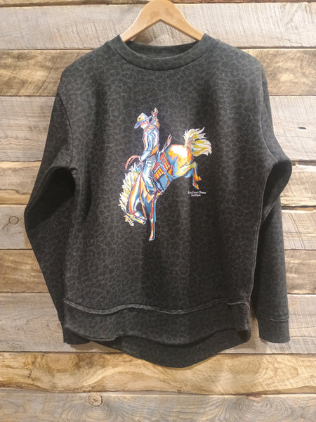 The CrissCross Chaos Bronc Leopard Sweatshirt
