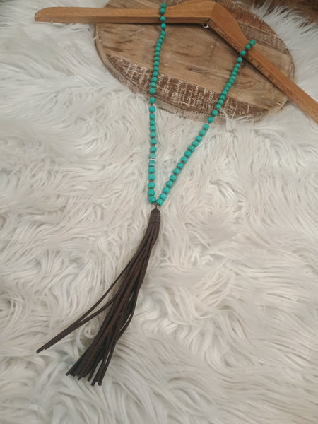 The Everyday Turquoise Tassel Necklace