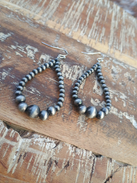 The Way To It Faux Navajo Pearl Silver Earrings