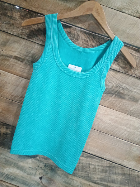 The Talk To Me Turquoise Tank Top