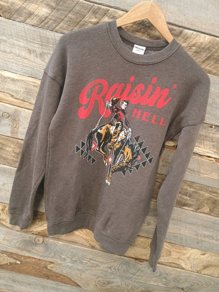 The Raisin' Hell Mineral Brown Sweatshirt