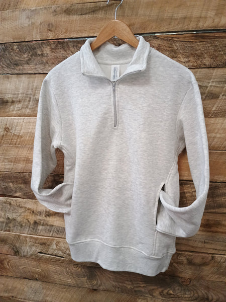 The MAMA Bold Grey Quarter Zip Sweatshirt