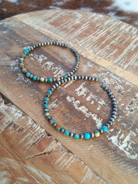 The Best Shot Natural Stone Faux Navajo Earrings