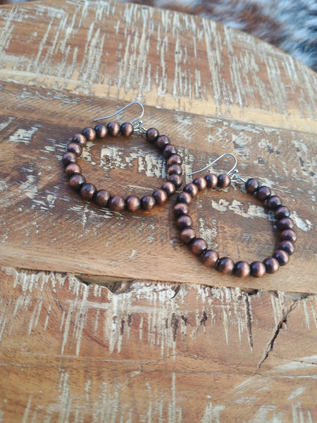 The Way Around Faux Navajo Pearl Copper Earrings