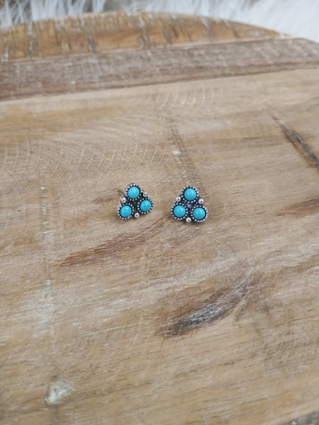 The Triple Threat Turquoise Stud Earrings