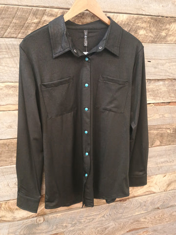 The Leather Days Black Top Cardigan