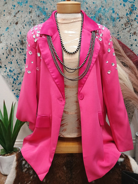 The Jewel Covered Bright Pink Blazer