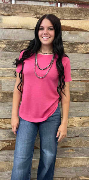 The Best Basic Waffle Hot Pink Top