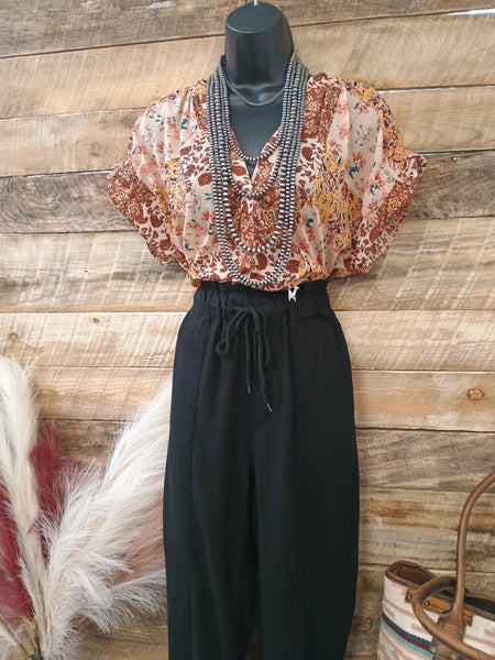 The Pretty Days Linen Black Pants