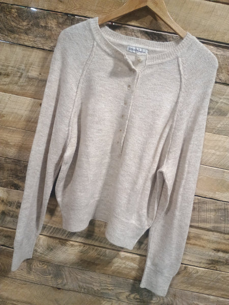 The Half Way Heather Beige Sweater Top