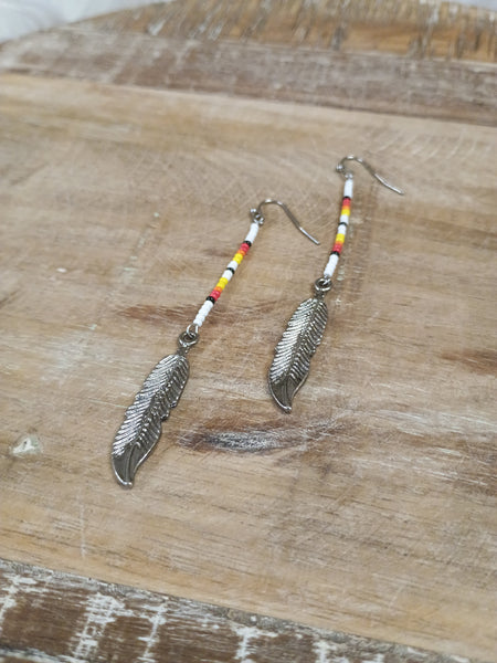 The Beaded Feather Earrings