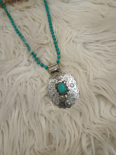 The Way To It Turquoise Pendant Necklace