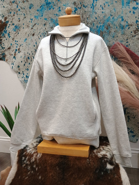 The MAMA Bold Grey Quarter Zip Sweatshirt