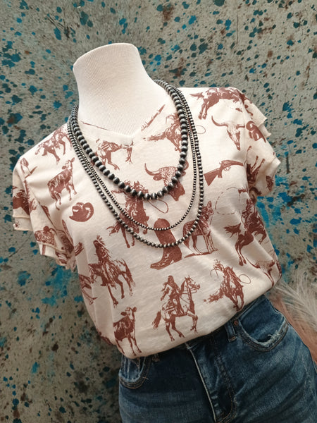 The Cowboys and Indians Ruffle Sleeved Top