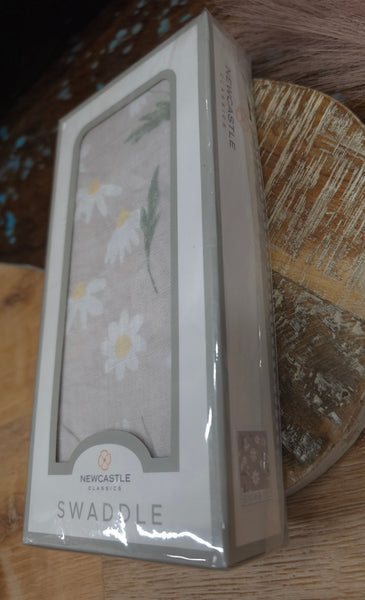 The White Daisy Bamboo Swaddle
