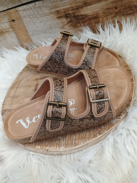 The Day Is Today Tan Slide Sandals