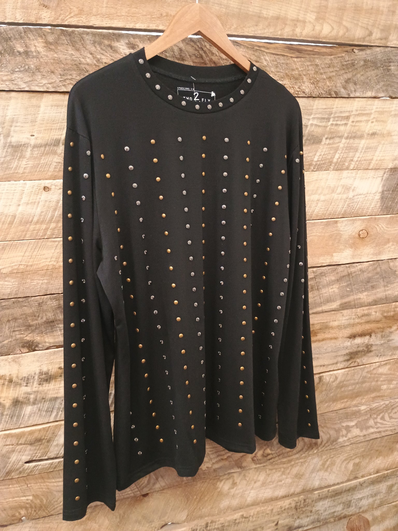 The Black Multi Studs Top