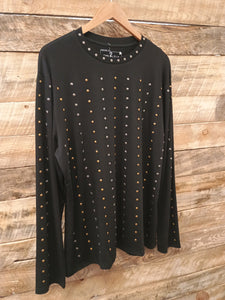 The Black Multi Studs Top