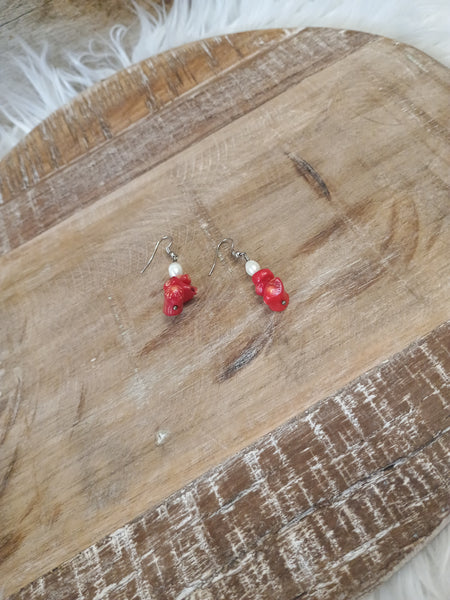 The Pearl and Red Earrings