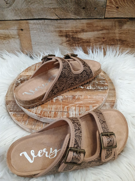 The Day Is Today Tan Slide Sandals