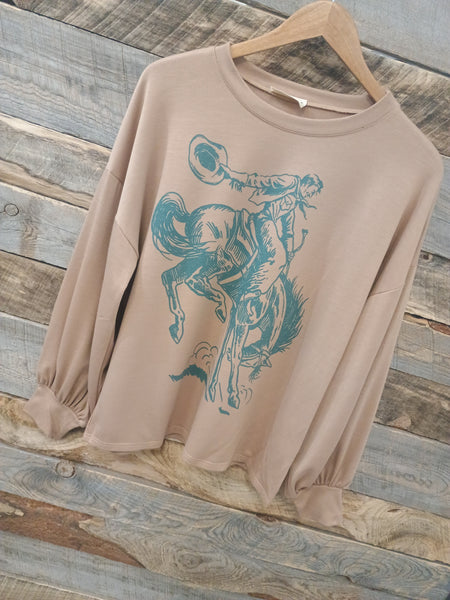 The Bucking Bronc Mocha Sweatshirt