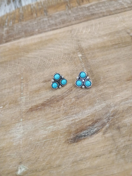 The Triple Threat Turquoise Stud Earrings