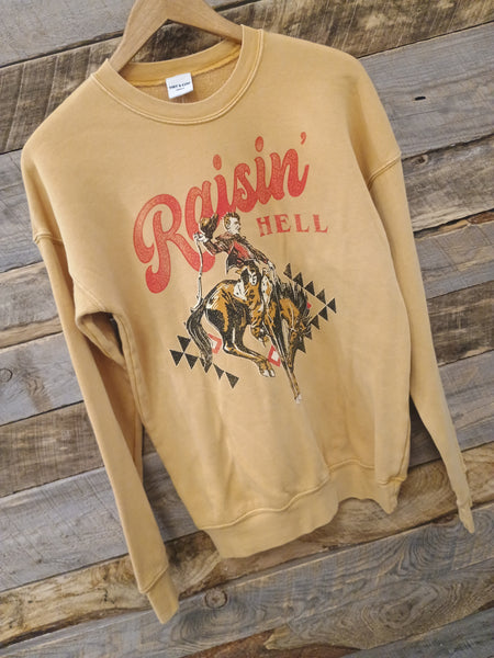 The Raisin' Hell Mineral Mustard Sweatshirt