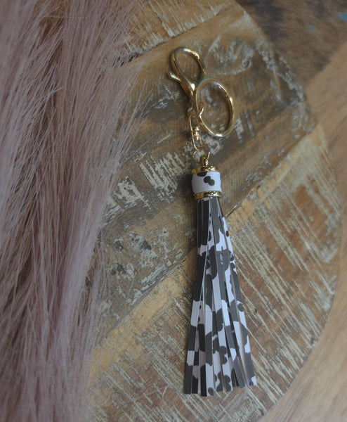 The Cowhide Tassel Keychain