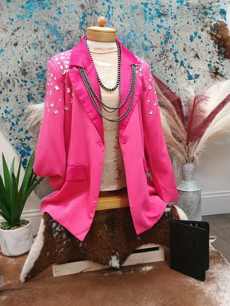 The Jewel Covered Bright Pink Blazer