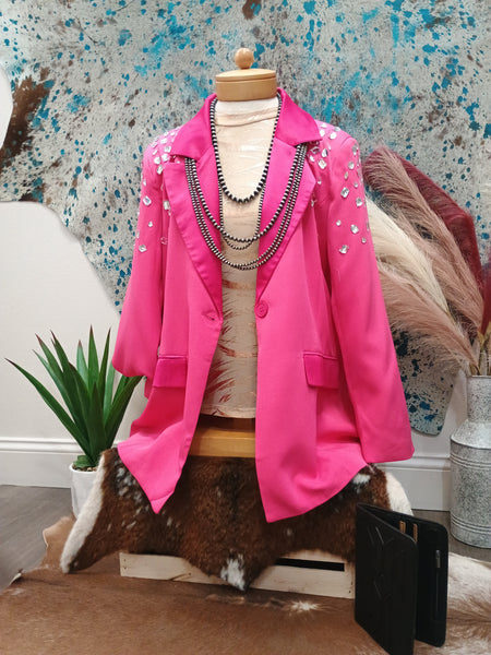 The Jewel Covered Bright Pink Blazer