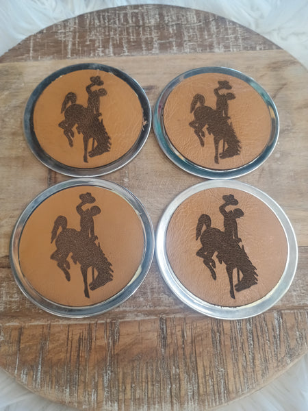 The Wyoming Coasters With Holder