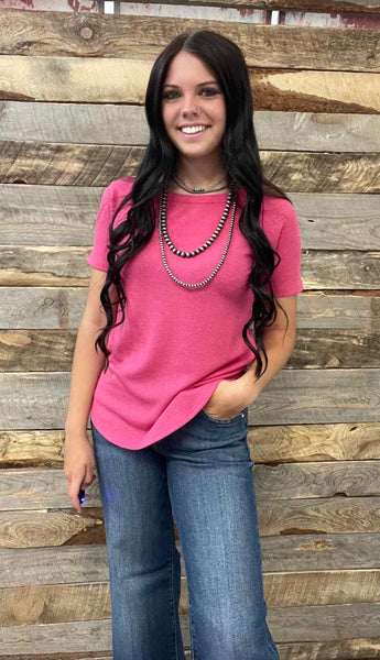 The Best Basic Waffle Hot Pink Top