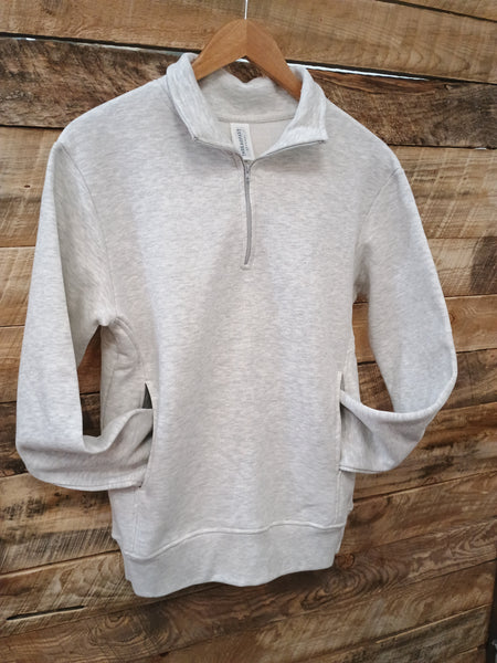 The MAMA Bold Grey Quarter Zip Sweatshirt