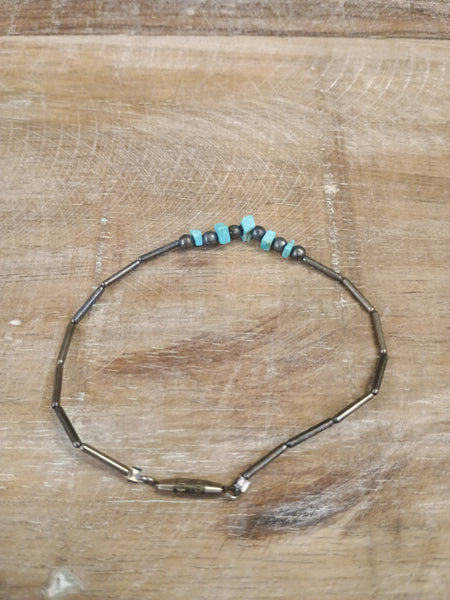 The Dainty Turquoise and Silver Bracelet