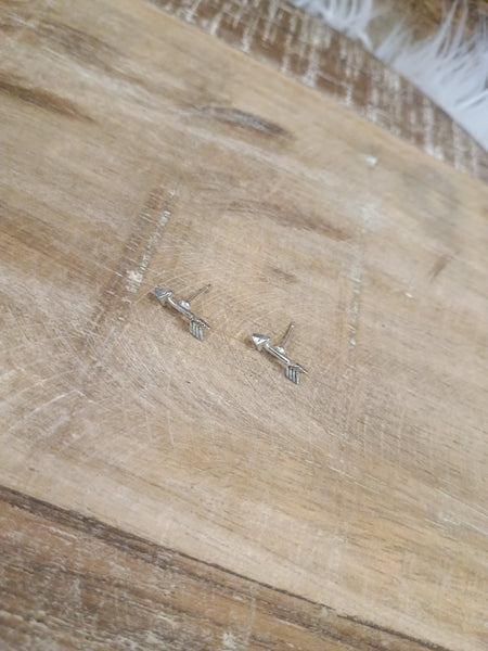 The Tiny Arrowhead Stud Silver Earrings