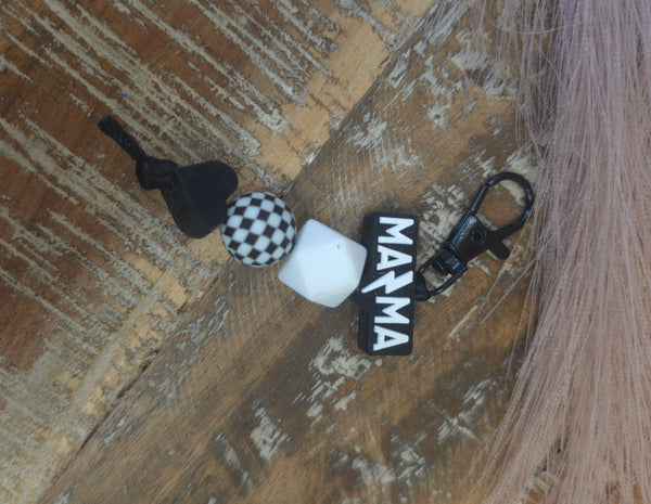 The Mama Black & White Keychain
