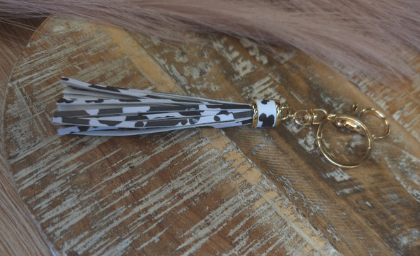 The Cowhide Tassel Keychain
