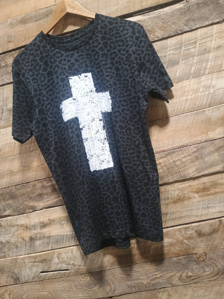 The Cross Leopard Black Tee