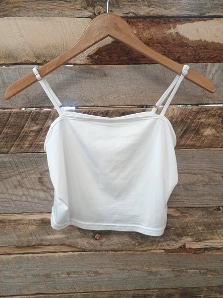 The White Crop Tank Top