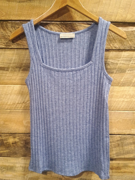 The Talk It Up Light Navy Tank Top