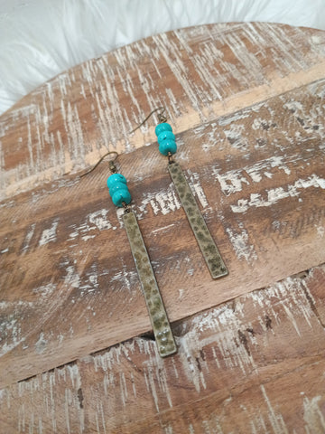 The Day Is Long Turquoise Earrings