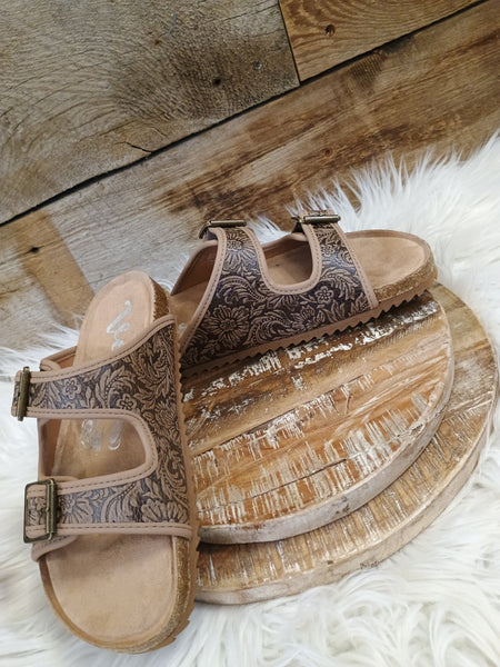 The Day Is Today Tan Slide Sandals