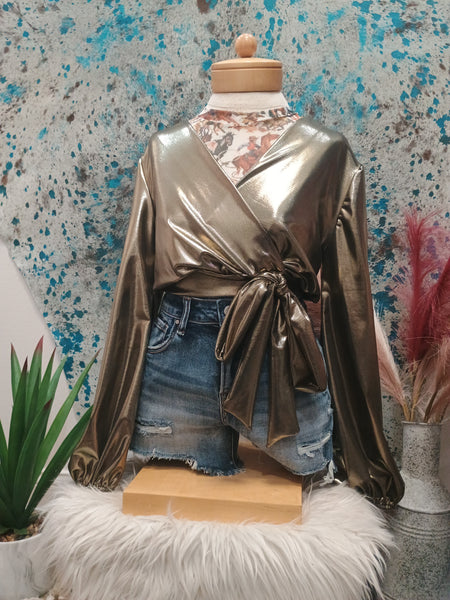 The Fake Gold Bow Top