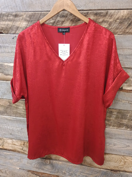The Metallic Red Top
