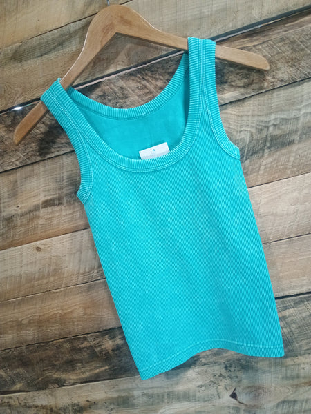 The Talk To Me Turquoise Tank Top