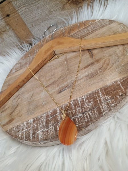 The Rust Orange Stone Necklace