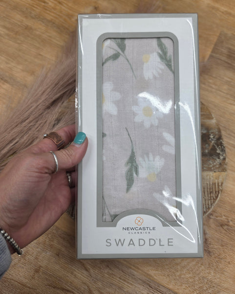 The White Daisy Bamboo Swaddle