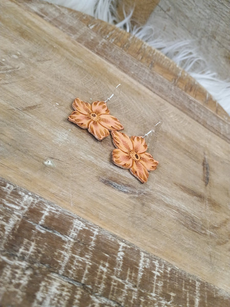 The Wild Rose Leather Earrings