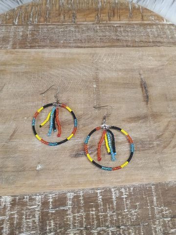 The Sunrise Beaded Hoop Earrings